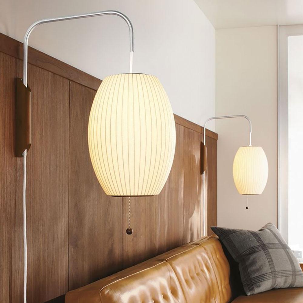 Wandlamp Retro met Draaibare Arm en Trekkoord Schakelaar