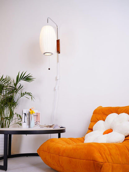 Wandlamp Retro met Draaibare Arm en Trekkoord Schakelaar