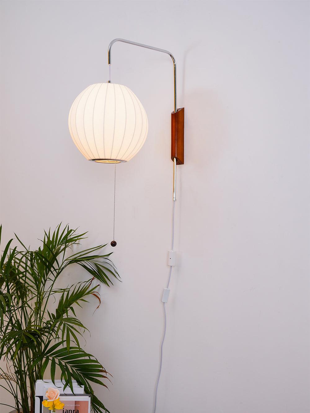 Wandlamp Retro met Draaibare Arm en Trekkoord Schakelaar