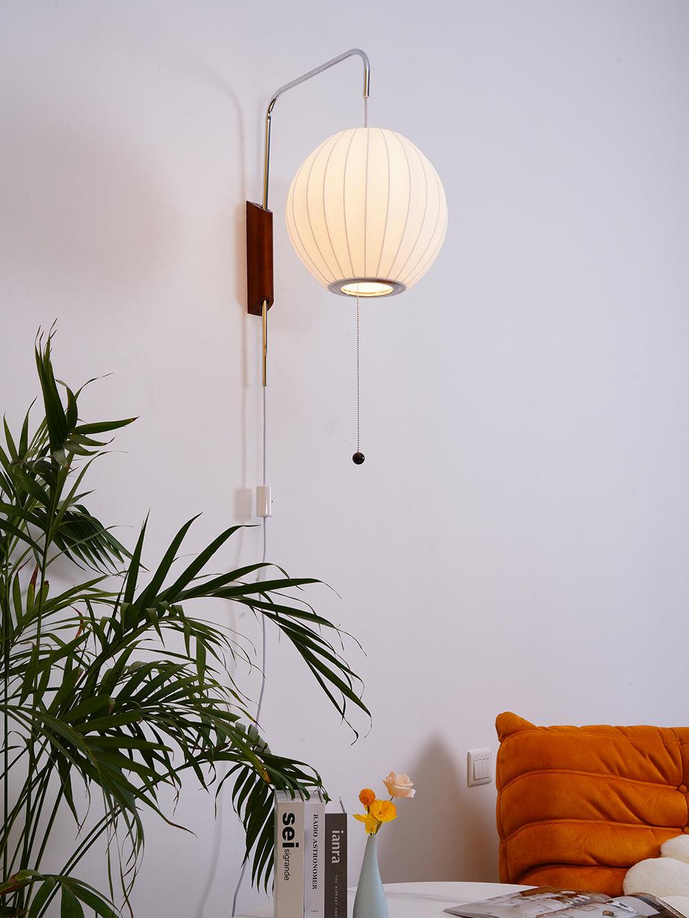 Wandlamp Retro met Draaibare Arm en Trekkoord Schakelaar