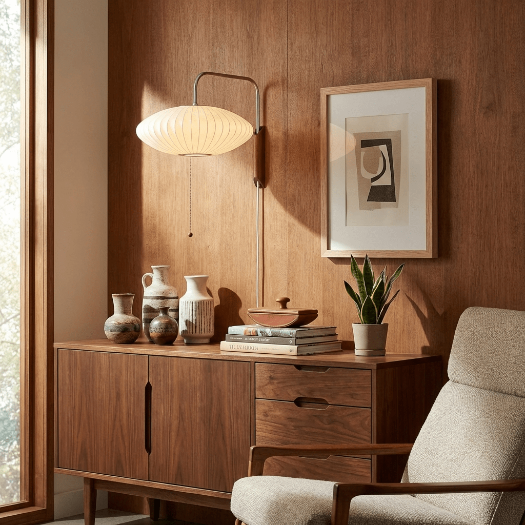 Wandlamp Retro met Draaibare Arm en Trekkoord Schakelaar