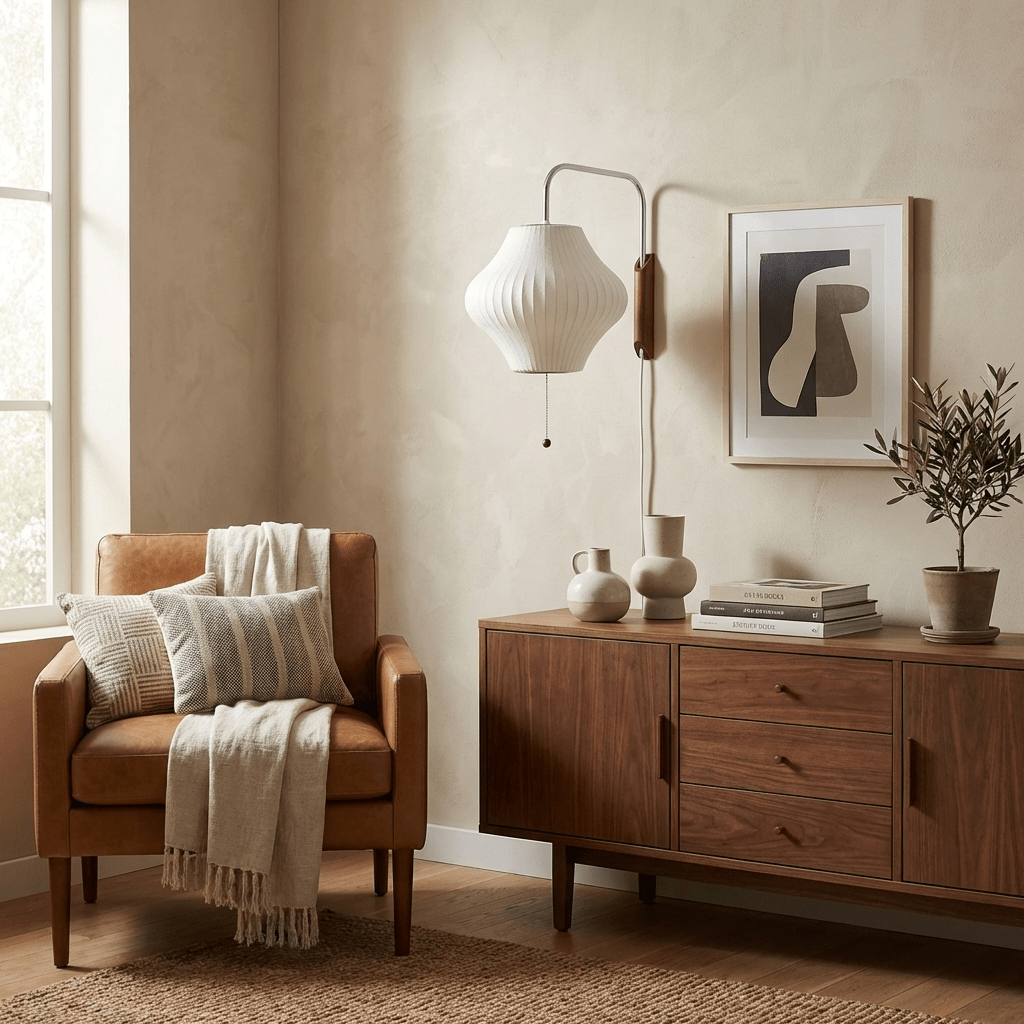 Wandlamp Retro met Draaibare Arm en Trekkoord Schakelaar
