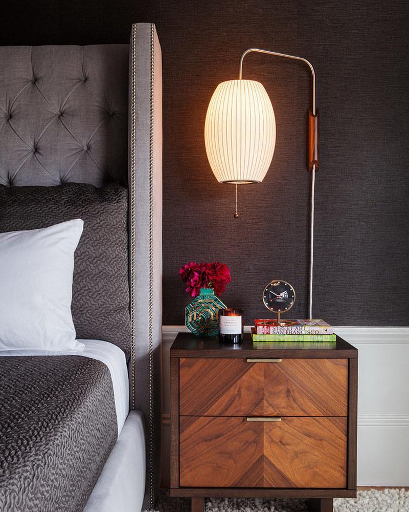 Wandlamp Retro met Draaibare Arm en Trekkoord Schakelaar