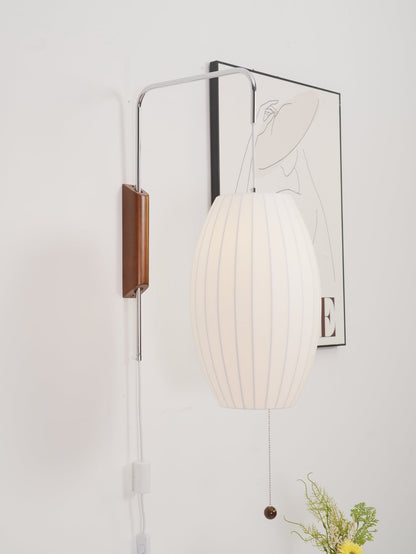 Wandlamp Retro met Draaibare Arm en Trekkoord Schakelaar