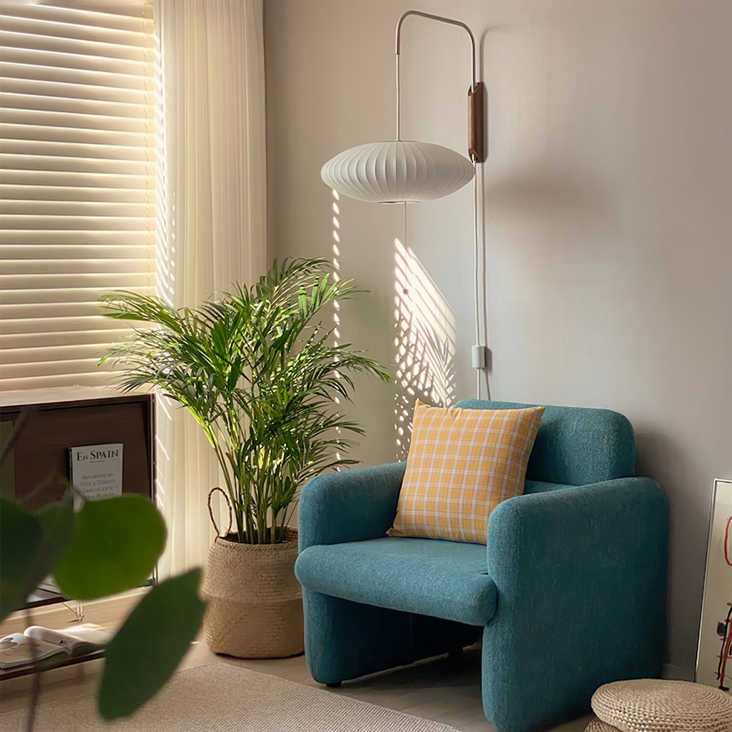 Wandlamp Retro met Draaibare Arm en Trekkoord Schakelaar
