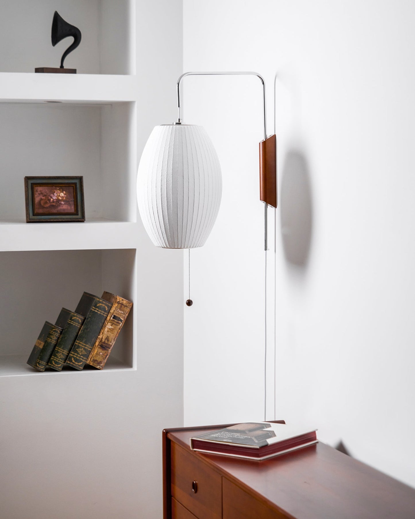 Wandlamp Retro met Draaibare Arm en Trekkoord Schakelaar