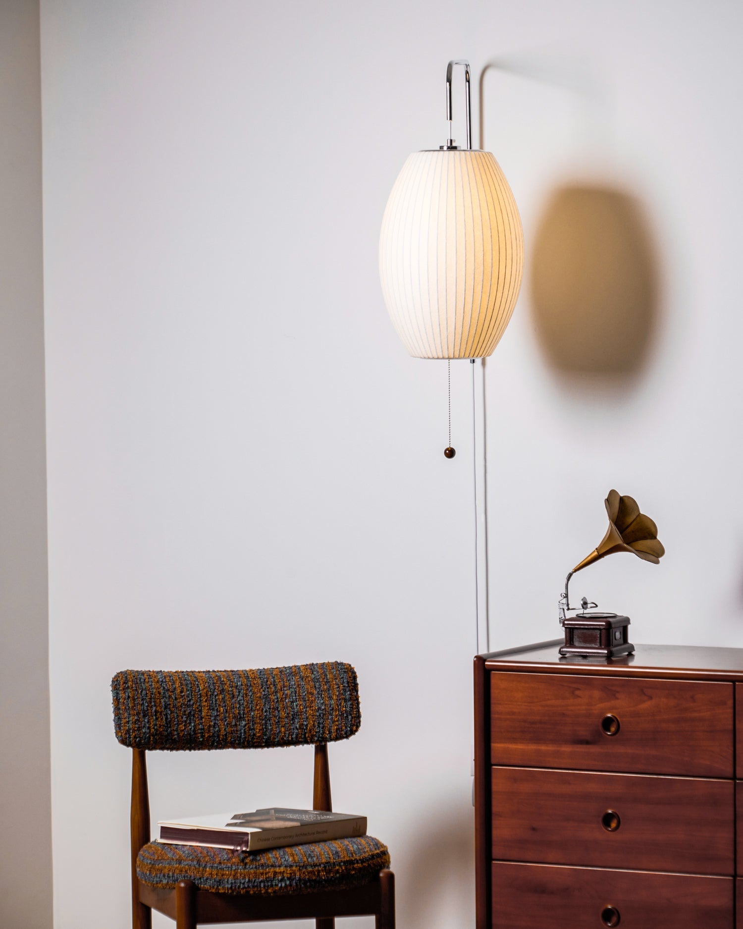 Wandlamp Retro met Draaibare Arm en Trekkoord Schakelaar