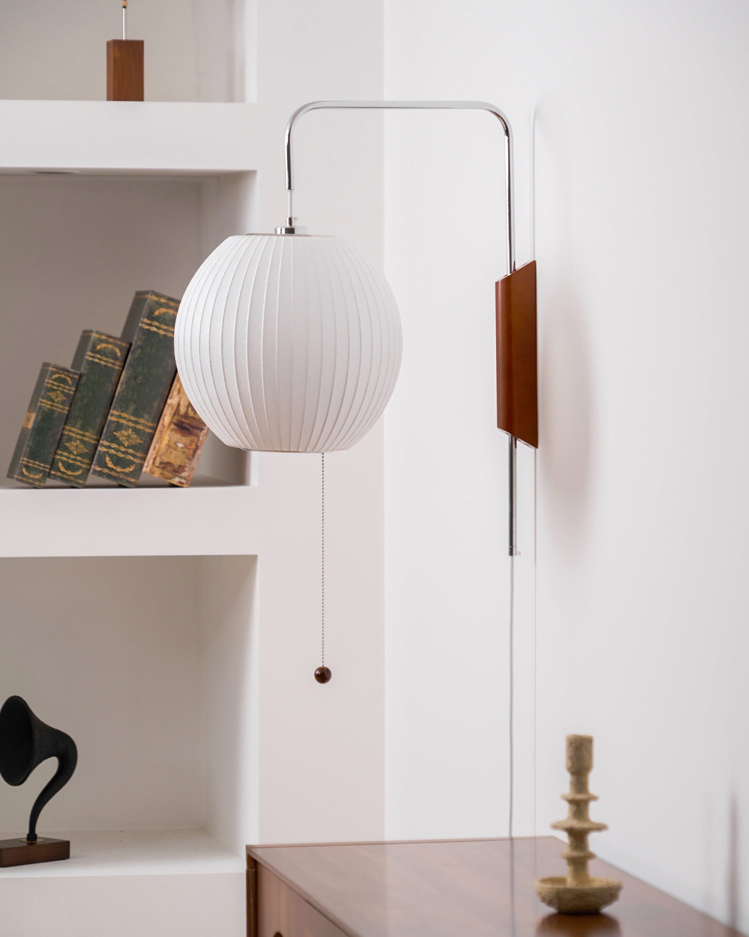 Wandlamp Retro met Draaibare Arm en Trekkoord Schakelaar