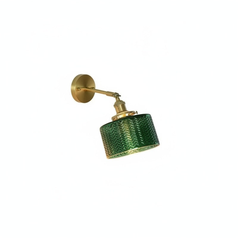 Wandlamp Retro met Draaibare Kap en Gestructureerde Glazen Kap