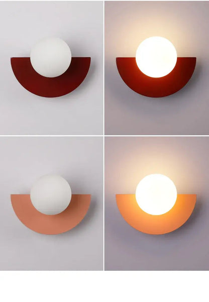 Wandlamp Retro met Glazen Bol en Halfcirkelvormige Beugel