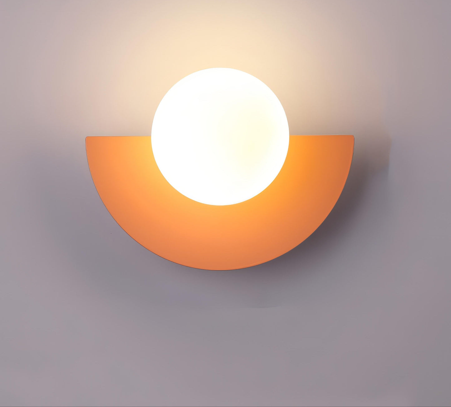 Wandlamp Retro met Halfronde Kap en Glazen Bol
