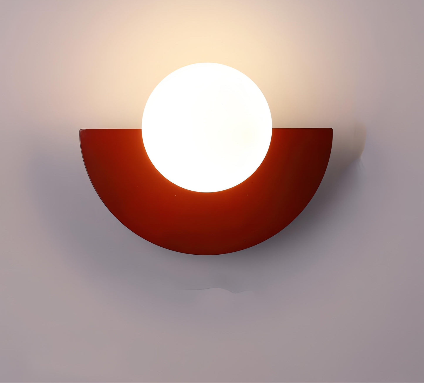 Wandlamp Retro met Halfronde Kap en Glazen Bol