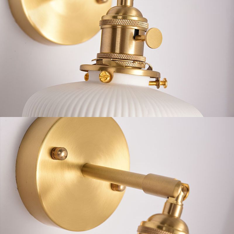 Wandlamp Retro met Keramieken Kap en Draaibare Arm