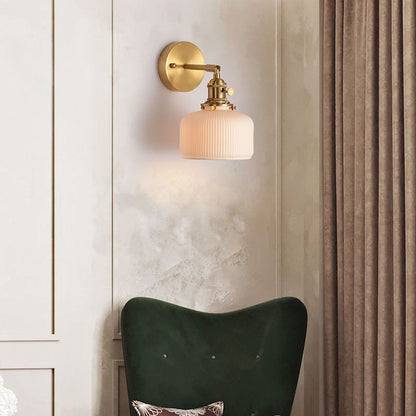 Wandlamp Retro met Keramieken Kap en Draaibare Arm