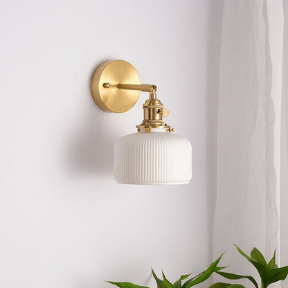 Wandlamp Retro met Keramieken Kap en Draaibare Arm