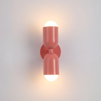 Wandlamp Retro met Twee Cilindervormige Kappen en Ingebouwde LED