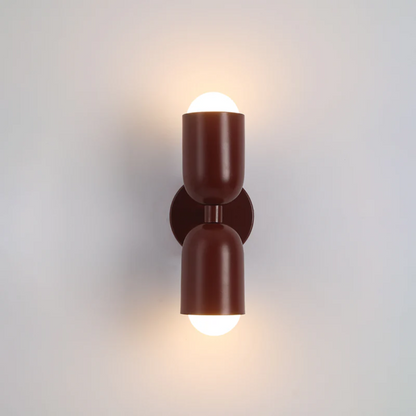 Wandlamp Retro met Twee Cilindervormige Kappen en Ingebouwde LED