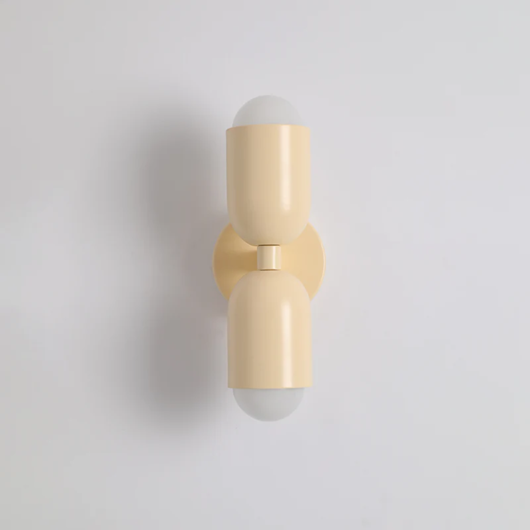 Wandlamp Retro met Twee Cilindervormige Kappen en Ingebouwde LED
