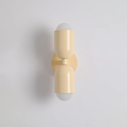 Wandlamp Retro met Twee Cilindervormige Kappen en Ingebouwde LED