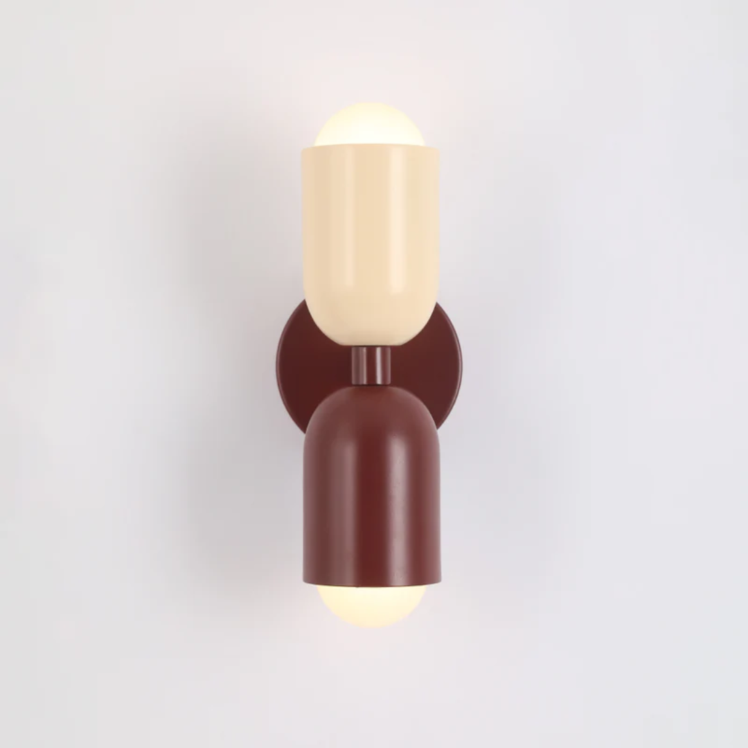 Wandlamp Retro met Twee Cilindervormige Kappen en Ingebouwde LED