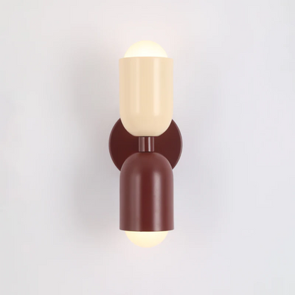 Wandlamp Retro met Twee Cilindervormige Kappen en Ingebouwde LED