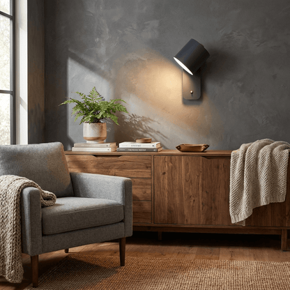 Wandlamp Scandinavisch met Draaibare Kap 350° en Ingebouwde Schakelaar