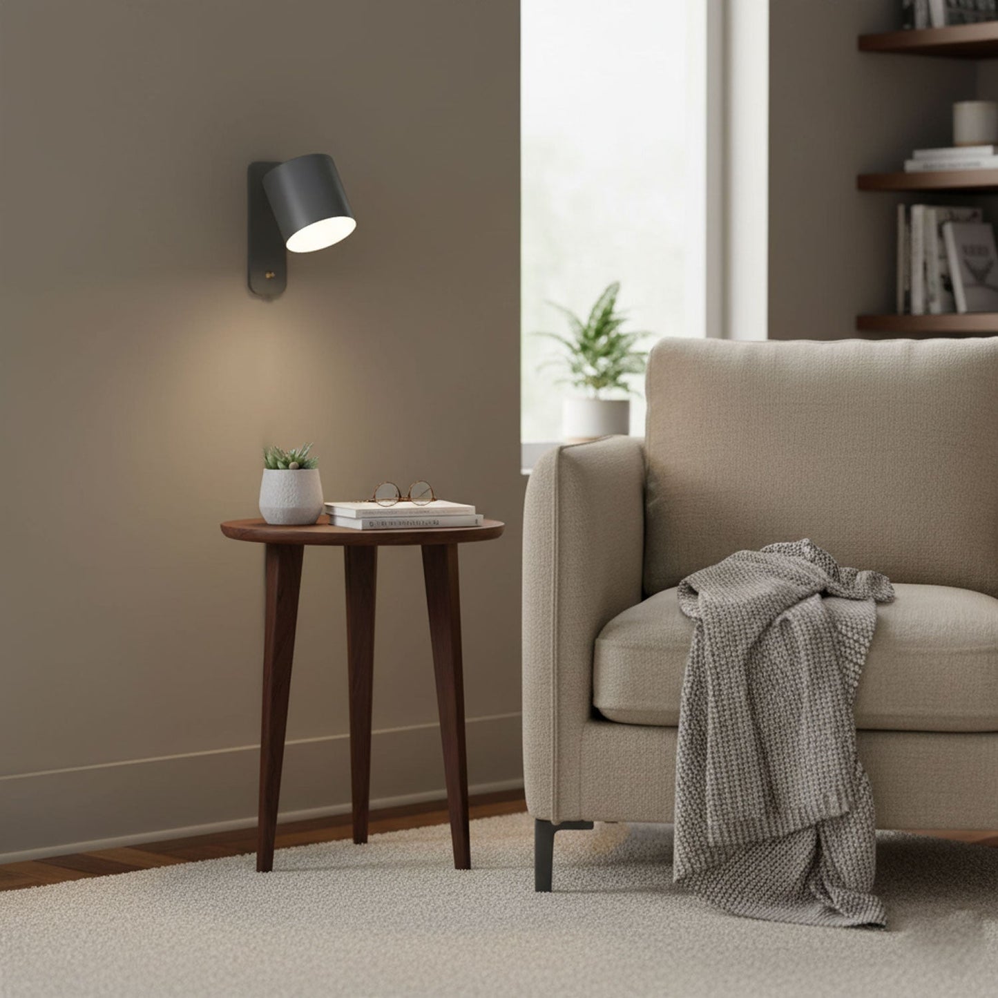 Wandlamp Scandinavisch met Draaibare Kap 350° en Ingebouwde Schakelaar