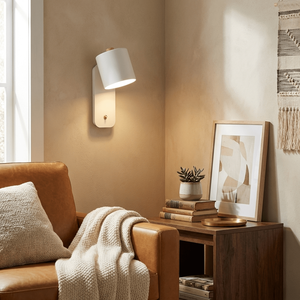 Wandlamp Scandinavisch met Draaibare Kap 350° en Ingebouwde Schakelaar