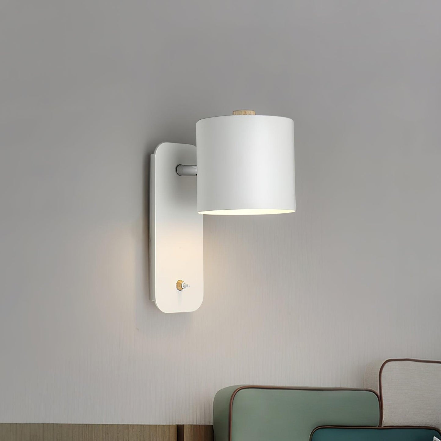 Wandlamp Scandinavisch met Draaibare Kap 350° en Ingebouwde Schakelaar