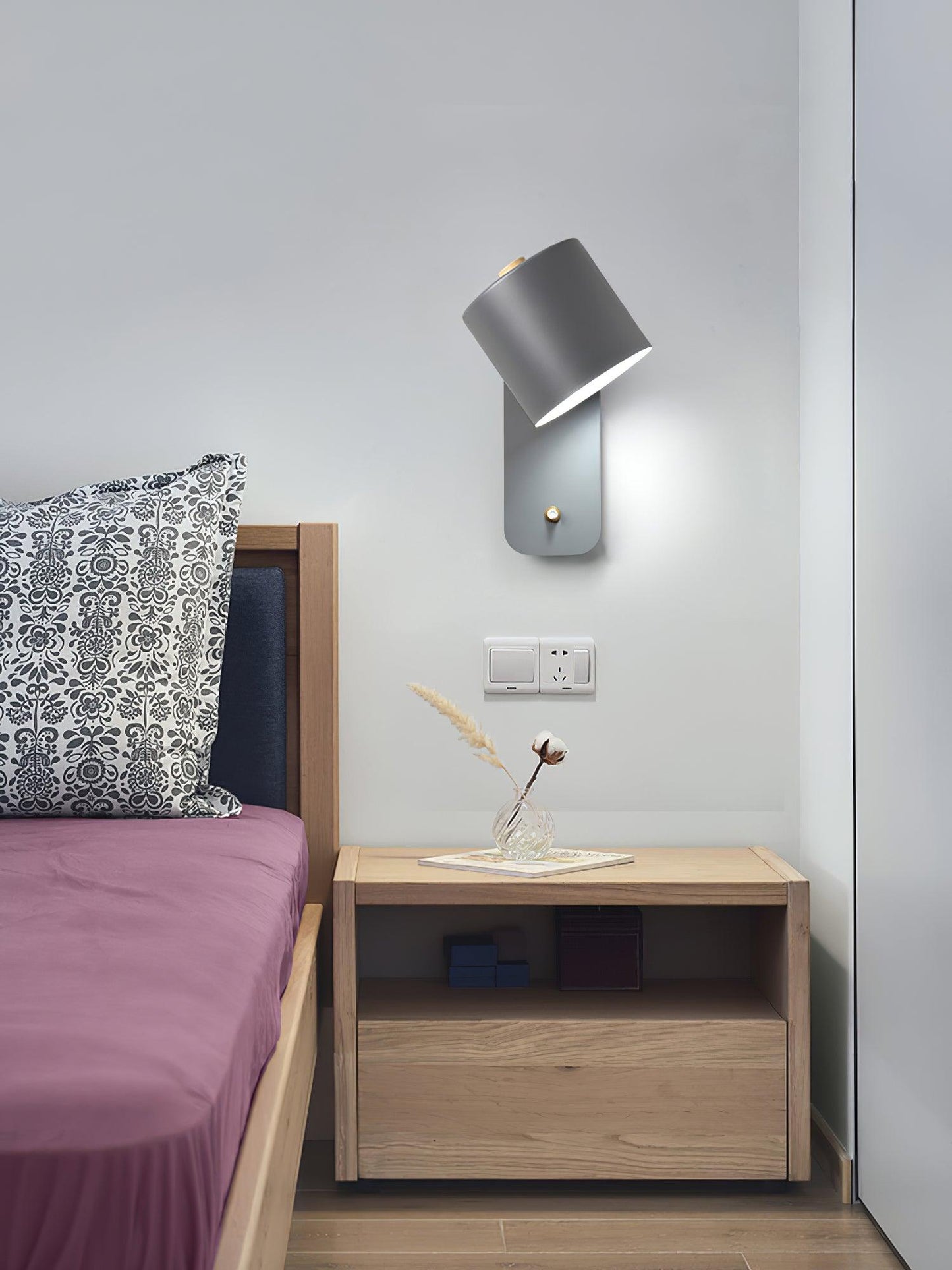 Wandlamp Scandinavisch met Draaibare Kap 350° en Ingebouwde Schakelaar