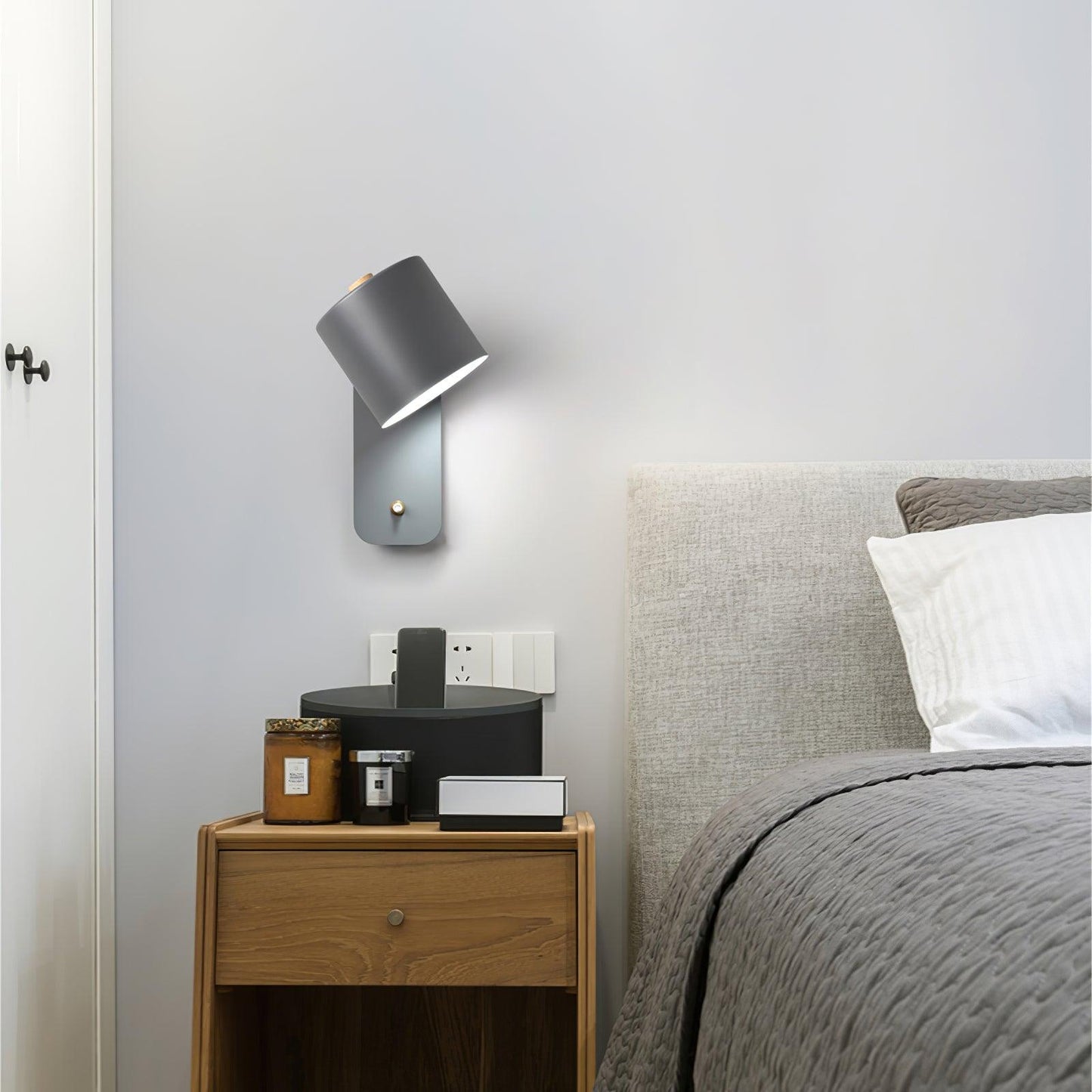 Wandlamp Scandinavisch met Draaibare Kap 350° en Ingebouwde Schakelaar