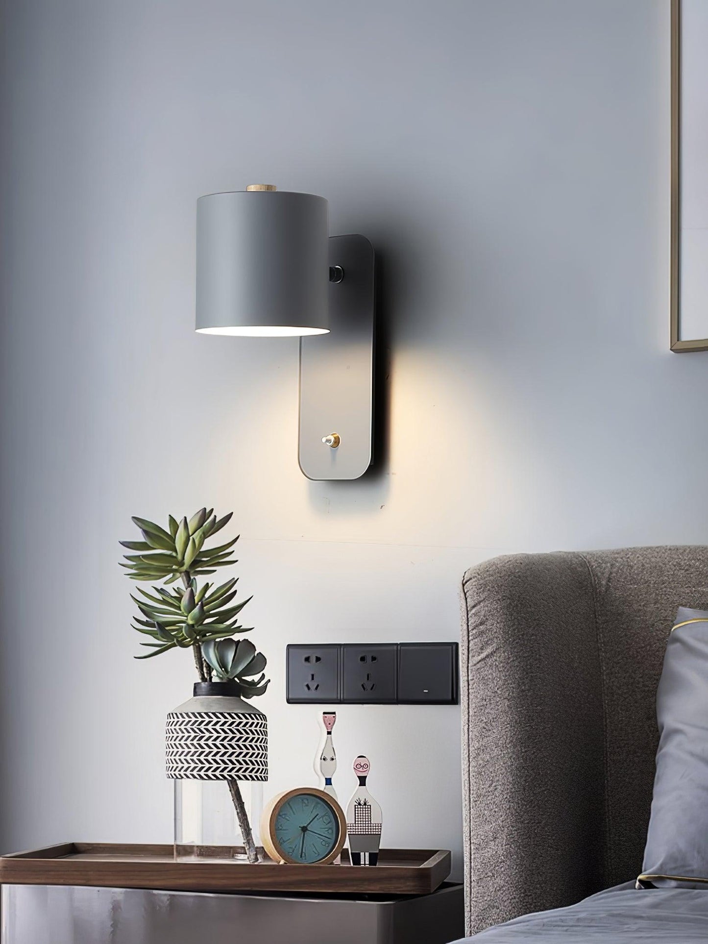 Wandlamp Scandinavisch met Draaibare Kap 350° en Ingebouwde Schakelaar