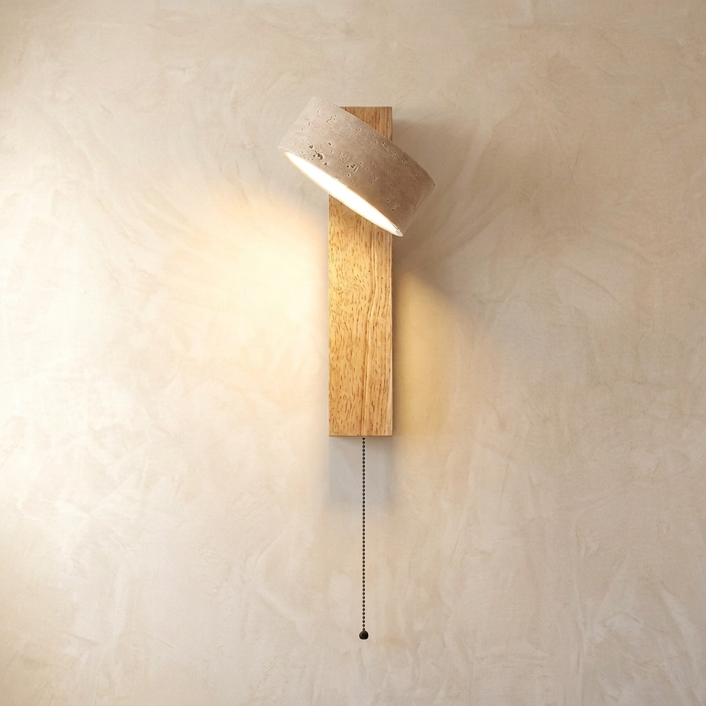 Wandlamp Scandinavisch met Draaibare Kap en Trekschakelaar