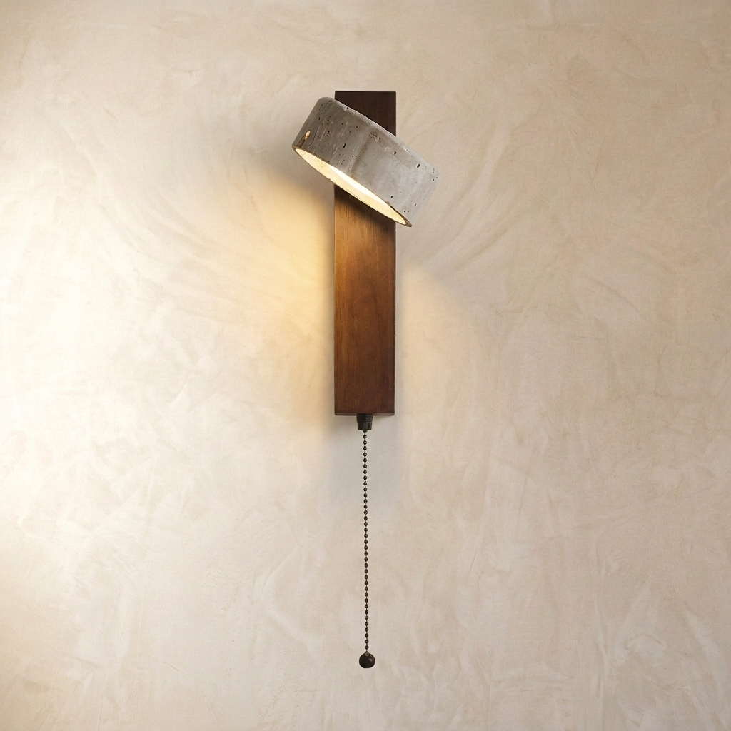 Wandlamp Scandinavisch met Draaibare Kap en Trekschakelaar