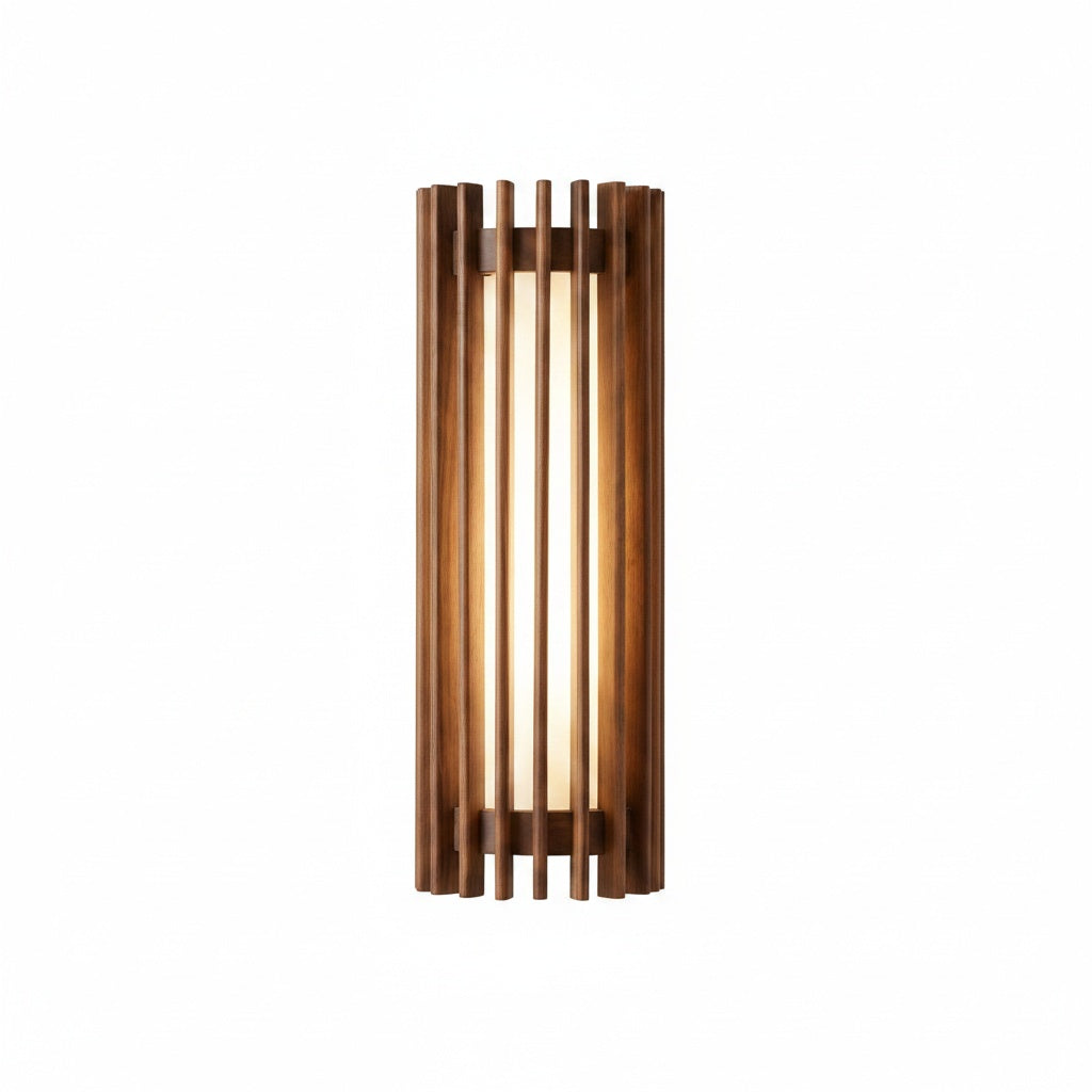 Wandlamp Scandinavisch met Houten Lamellen en Ingebouwde LED
