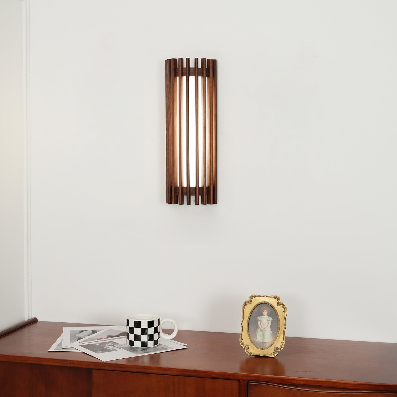 Wandlamp Scandinavisch met Houten Lamellen en Ingebouwde LED