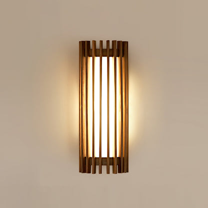 Wandlamp Scandinavisch met Houten Lamellen en Ingebouwde LED ##POS:7##