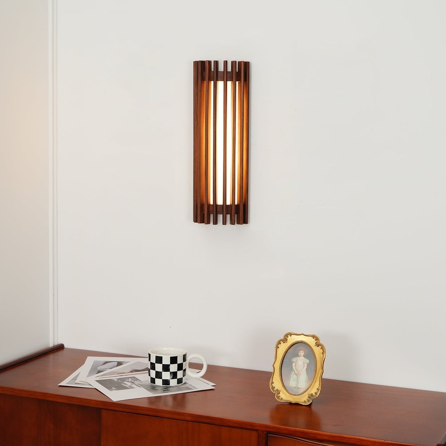 Wandlamp Scandinavisch met Houten Lamellen en Ingebouwde LED