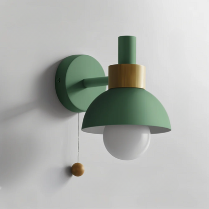 Wandlamp Scandinavisch met Koepelkap en Trekkoord Schakelaar