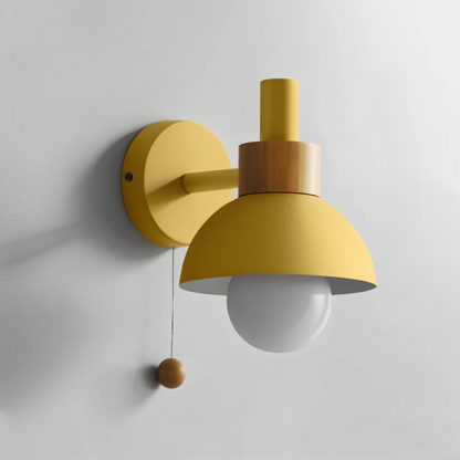 Wandlamp Scandinavisch met Koepelkap en Trekkoord Schakelaar