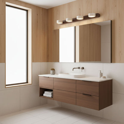 Wandlamp Scandinavisch met Natuursteen Kappen en Houten Rail