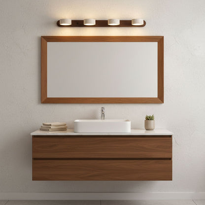 Wandlamp Scandinavisch met Natuursteen Kappen en Houten Rail