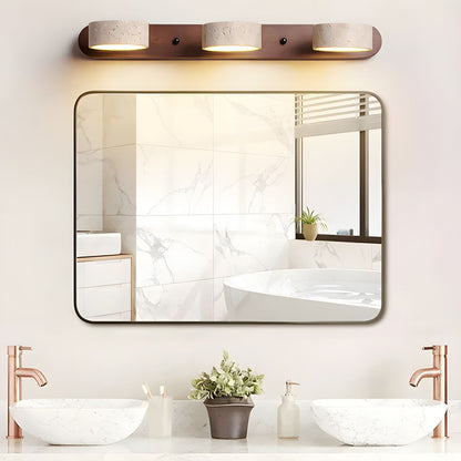 Wandlamp Scandinavisch met Natuursteen Kappen en Houten Rail