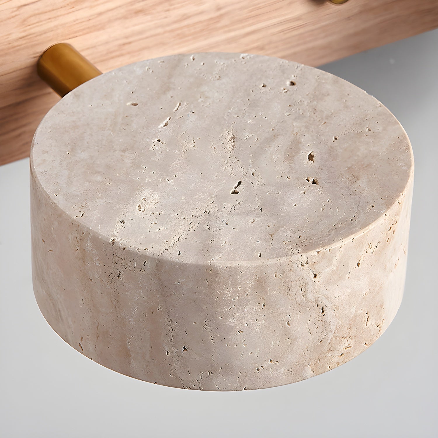 Wandlamp Scandinavisch met Natuursteen Kappen en Houten Rail