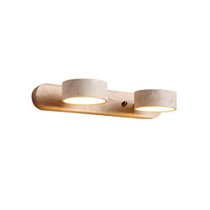 Wandlamp Scandinavisch met Natuursteen Kappen en Houten Rail