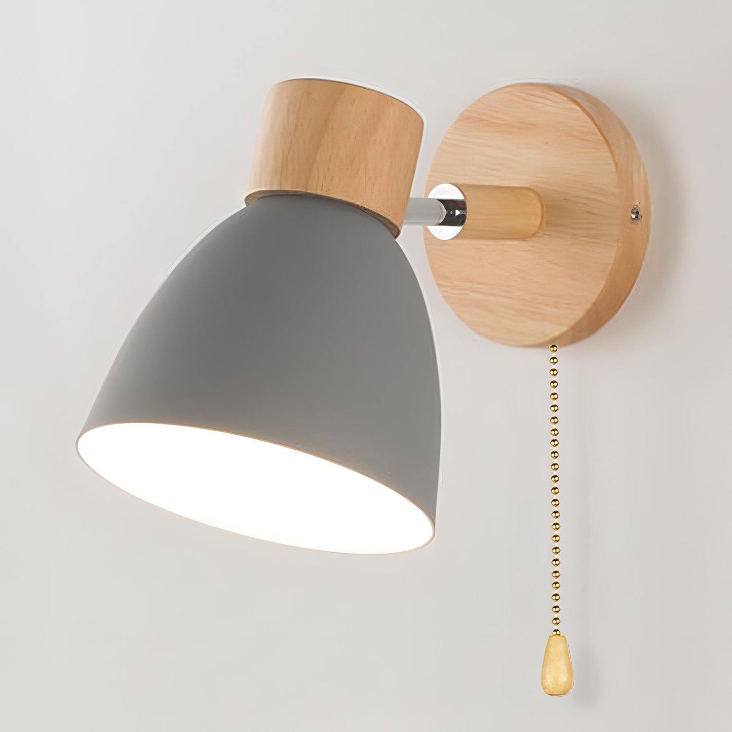 Wandlamp Scandinavisch met Trekschakelaar en Draaibare Kap