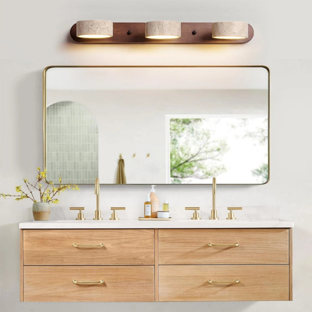 Wandlamp Travertine Japandi Draaibaar met Meerdere Lichtpunten