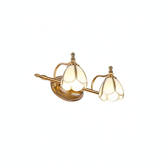 Wandlamp Vintage Koloniaal met Glazen Bloembollen voor Badkamer Spiegel