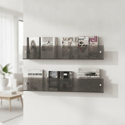 Wandplank voor Tijdschriften en Boeken met Zwevend Acryl Effect