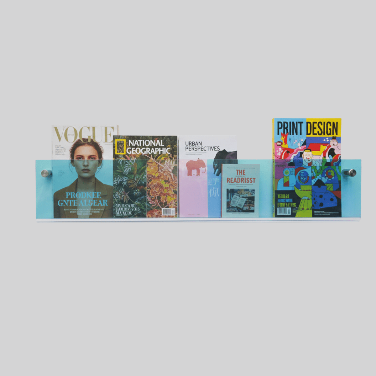 Wandplank voor Tijdschriften en Boeken met Zwevend Acryl Effect